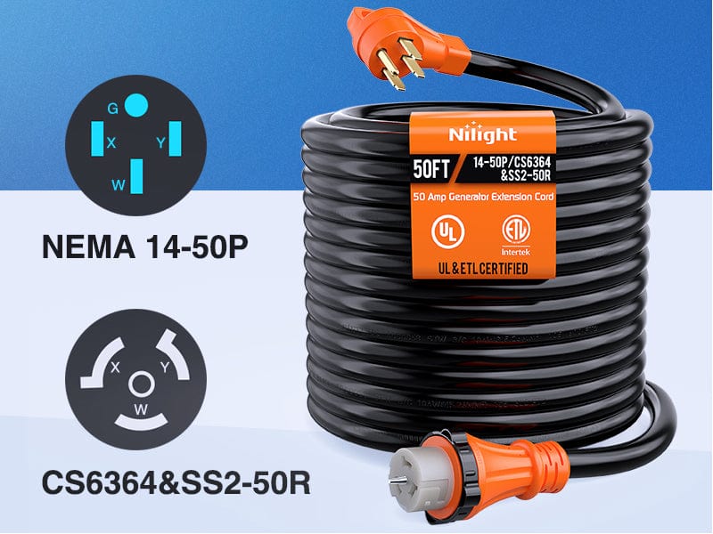 50Amp 50FT Generator Extension Cord