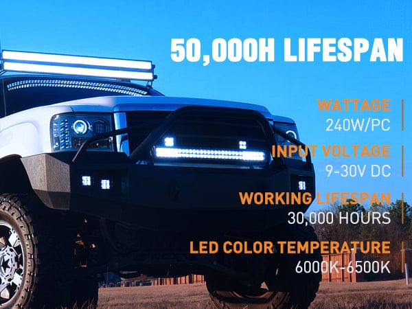42 Inch 240W Double Row Curved Spot Flood LED Light Bar