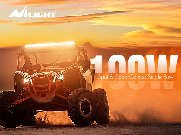 21 Inch 100W 6200LM Amber Slim Spot Flood Led Light Bar