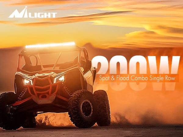 41 Inch 200W 11800LM Amber Slim Spot Flood Led Light Bar