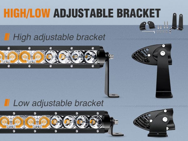 21 Inch 100W 6200LM Amber Slim Spot Flood Led Light Bar