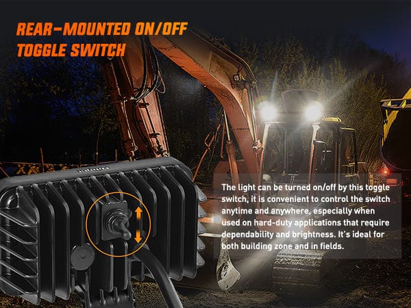 4.4 Inch 36W Square Flood Toggle Switch LED Work Lights