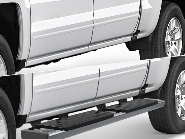 Running Boards for 2019-2024 Chevy Silverado/GMC Sierra 1500 Crew Cab 2020-2024 Silverado/GMC Sierra 2500HD 3500HD 6 Inch Stainless Steel Bolt-on Side Step Nerf Bars