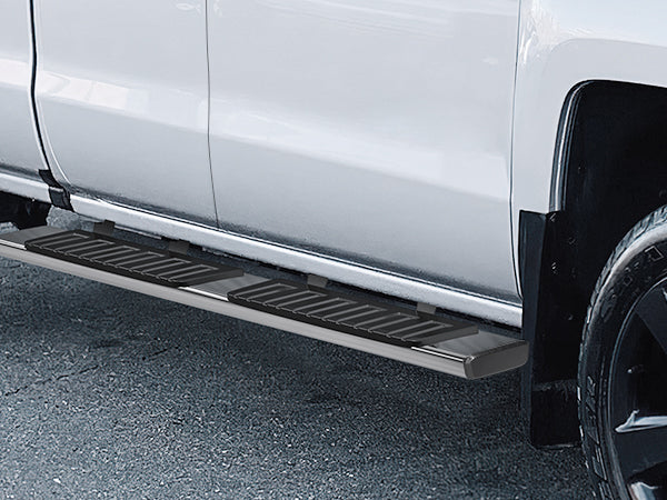 Running Boards for 2007-2018 Chevy Silverado/GMC Sierra 1500 Double Extended Cab 2007-2019 Chevy Silverado/GMC Sierra 2500HD 3500HD 6 Inch Stainless Steel Side Step Nerf Bars