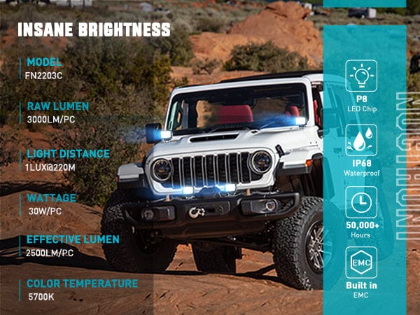 3.3 Inch 6LED Spot Flood Built-in EMC LED Pod Lights