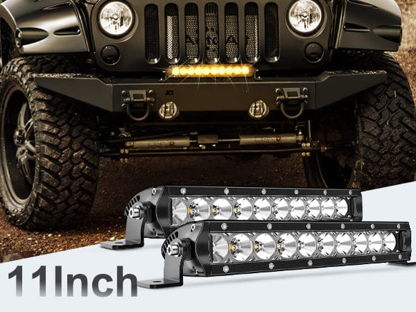 11 Inch 50W Amber Slim Flood Led Light Bar