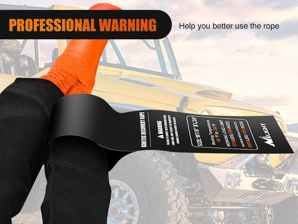 7/8in x 20ft Kinetic Recovery Rope & 2PCS 1/2 in x 24 in Soft Shackle Professional