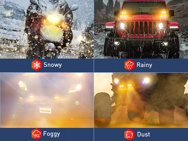 3 Inch 1070LM Amber DRL Flood LED Pods