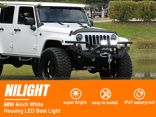 4 Inch 60W Spot Flood Combo White Case Led Work Lights