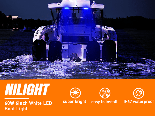 6 Inch 72W Flood White Case Blue Led Work Lights