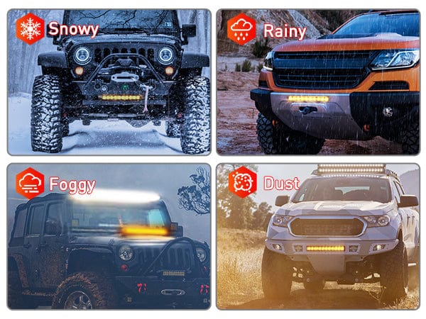 11 Inch 50W Amber Slim Flood Led Light Bar