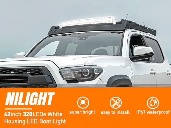 42 Inch 320Leds Spot Flood Combo White Case Led Light Bar