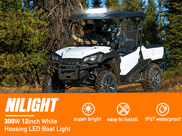 12 Inch 300W Spot Flood Combo White Case Led Light Bar