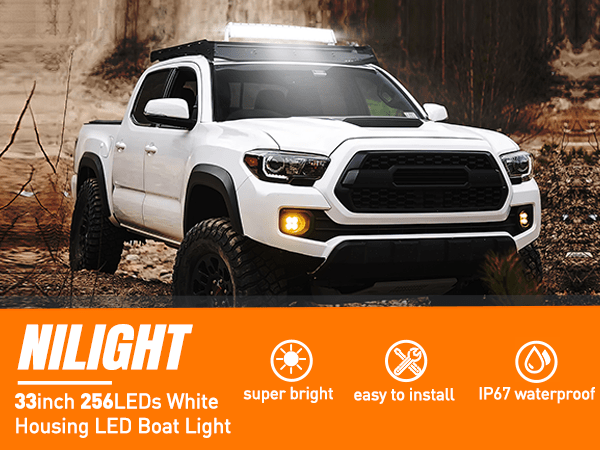 33 Inch 768W Spot Flood Combo White Case Led Light Bar