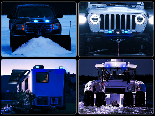 4 Inch 60W 366LM Triple Row Spot Blue Led Pods