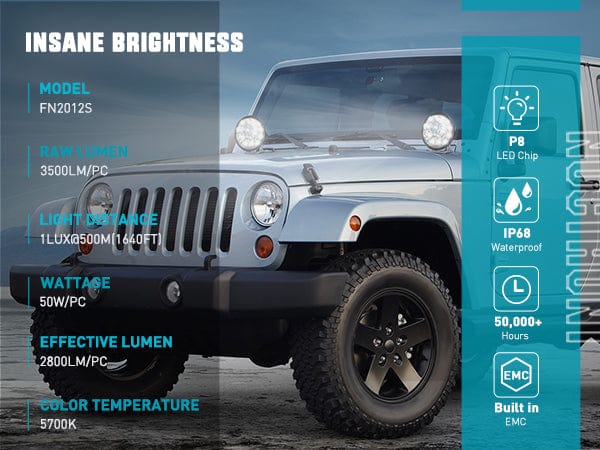 5.75 Inch 12LED Round Spot Night Vision LED Light Pods