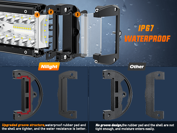 4.3 Inch 132W Side Shooter Triple Row Spot Flood LED Light Bars