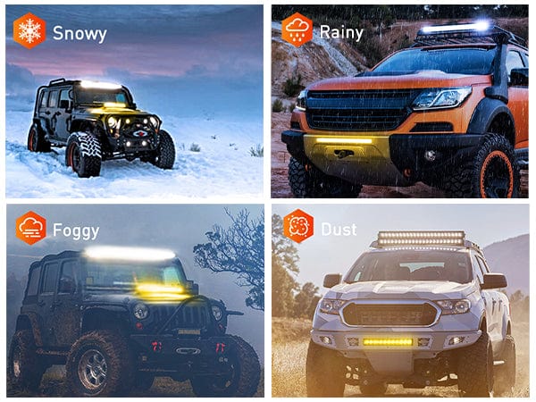 17 Inch 80W 8000LM Amber Slim Spot Flood Led Light Bar