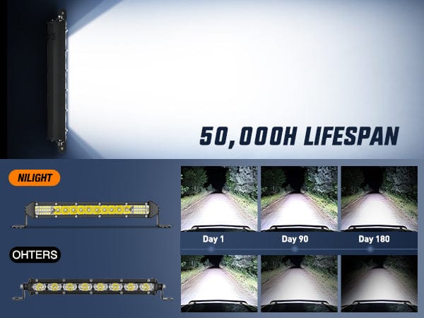 11 Inch 78W 26LED Single Row Ultra-Slim Spot Flood LED Light Bars