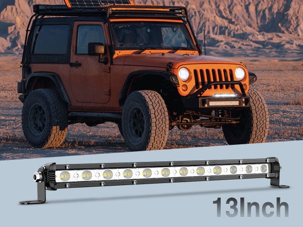13 Inch 36W 12LED Single Row Ultra-Slim Spot Flood Combo LED Light Bars