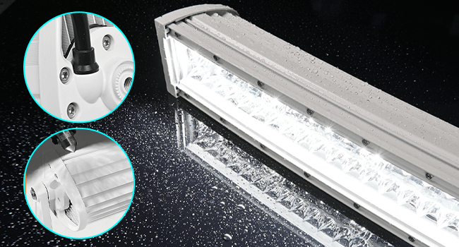 42 Inch 320Leds Spot Flood Combo White Case Led Light Bar