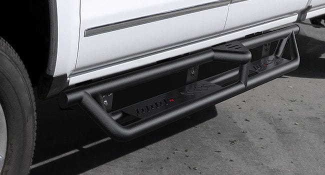 Running Boards for 2007-2018 Chevy Silverado/GMC Sierra 1500;2007-2019 Chevy Silverado/GMC Sierra 2500HD 3500HD Extended Dual-StageTextured Powder Coated Side Step Nerf Bars