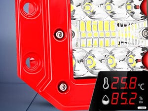 2Pcs 42W Flush Mount LED Lights with Wiring Harness Kit-2 Leads (Red Shell)Temperature &