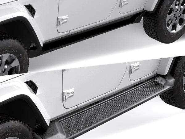 2018-2024 Jeep Wrangler JL 4 Door Side Step Nerf Bars 6 Inch ABS Plastic Matte Black