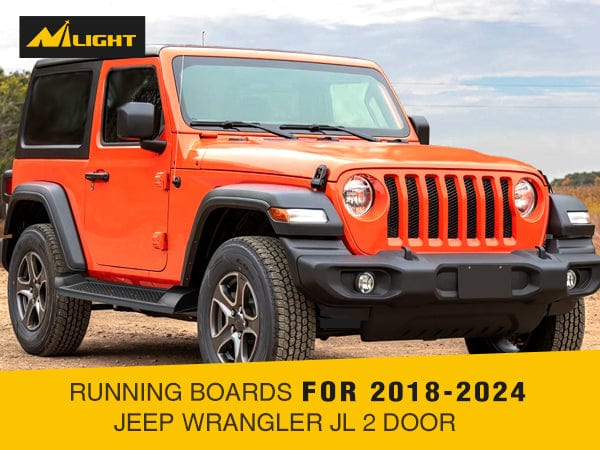 Running Boards for 2018 2019 2020 2021 2022 2023 2024 Wrangler JL 2 Door Side Step Nerf Bars 6 Inch ABS Plastic Matte Black (Not for JK Model)