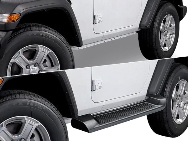 Running Boards for 2018 2019 2020 2021 2022 2023 2024 Wrangler JL 2 Door Side Step Nerf Bars 6 Inch ABS Plastic Matte Black (Not for JK Model)