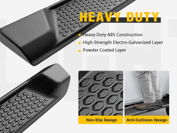 Running Boards for 2018 2019 2020 2021 2022 2023 2024 Wrangler JL 2 Door Side Step Nerf Bars 6 Inch ABS Plastic Matte Black (Not for JK Model)