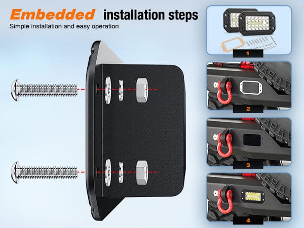 6 Inch 39W Upgraded Flush Mount Spot Flood LED Work Lights