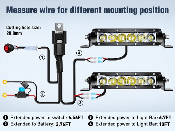 7 Inch 30W Super Slim Spot LED Light Bar Kit