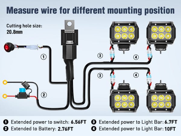 4 Inch 18W 1260LM Double Row Spot LED Pods