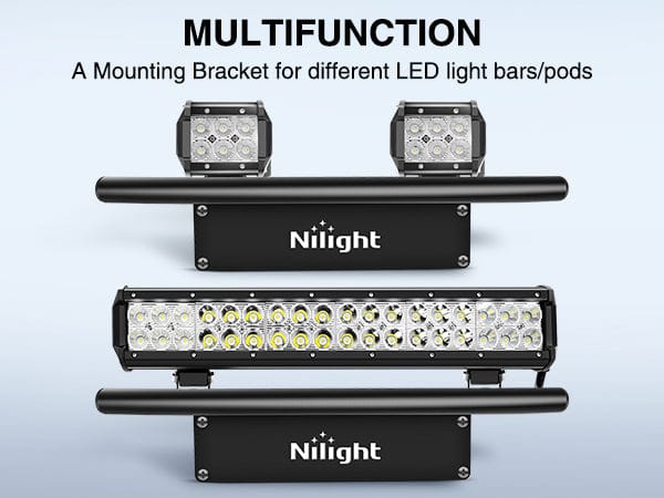 20 Inch 126W Double Row Spot Flood Led Light Bar Front License Plate Mount