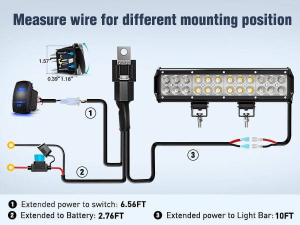 12 Inch 72W Double Row Spot Flood Led Light Bar kit