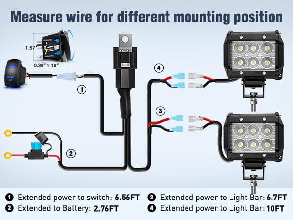 4 Inch 18W 1260LM Double Row Flood LED Pods