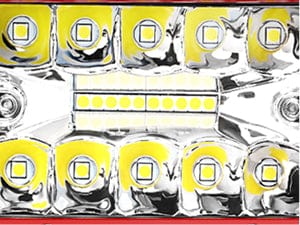 4 Inch 60W Triple Row Red Case Spot Flood LED Light Bars