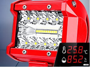 4 Inch 60W Triple Row Red Case Spot Flood LED Light Bars