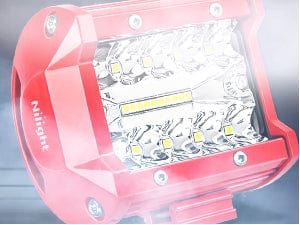 4 Inch 60W Triple Row Red Case Spot Flood LED Light Bars