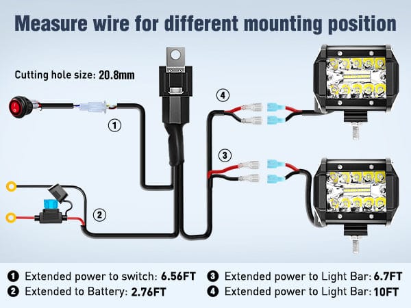 4 Inch 60W Triple Row Spot Flood LED Work Light Pods