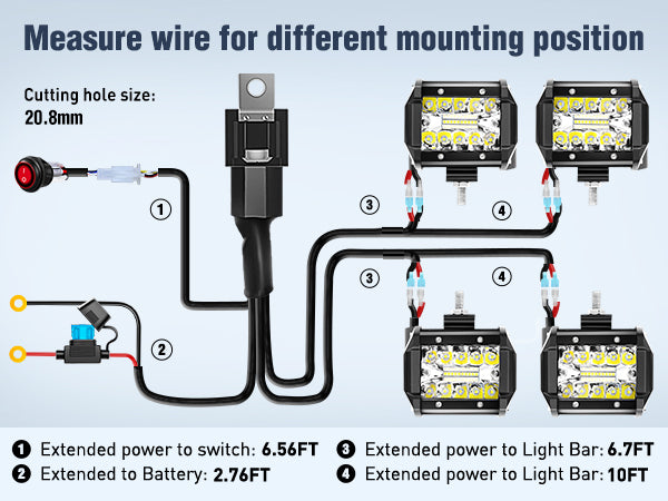 4 Inch 60W 6000LM Triple Row Spot Flood LED Pods