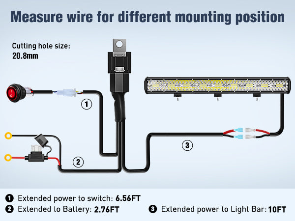 26 Inch 540W 50000LM Triple Row Spot Flood LED Light Bar