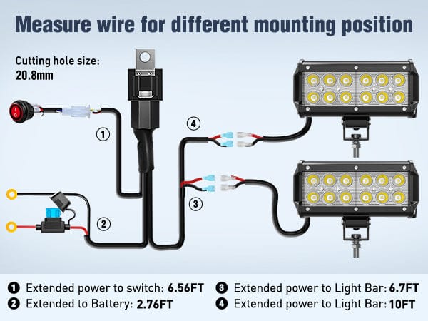 6.5 Inch 36W Double Row Spot Led Light Bars