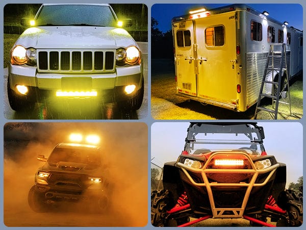 12 Inch 240W Triple Row Spot/Flood Amber LED Light Bar Kit