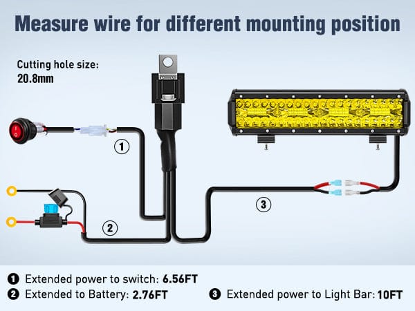 12 Inch 240W Triple Row Spot/Flood Amber LED Light Bar Kit