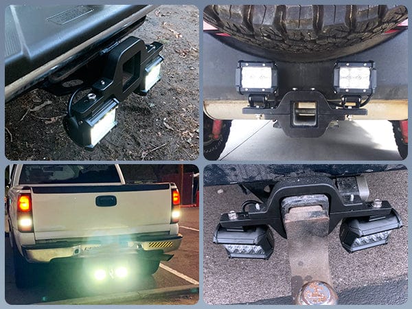 4 Inch 18W Spot Led Pods with 2.5 Inch Tow Hitch Mounting Brackets