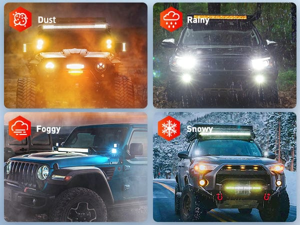 3 Inch 42W Triple Row Cube Spot Flood LED Pods