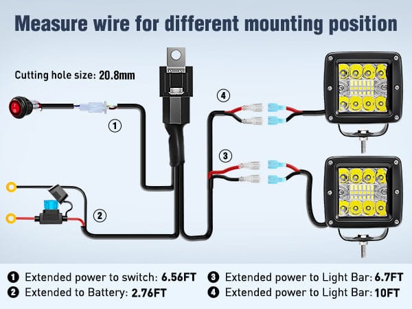 3 Inch 42W Spot Flood Square LED Pods