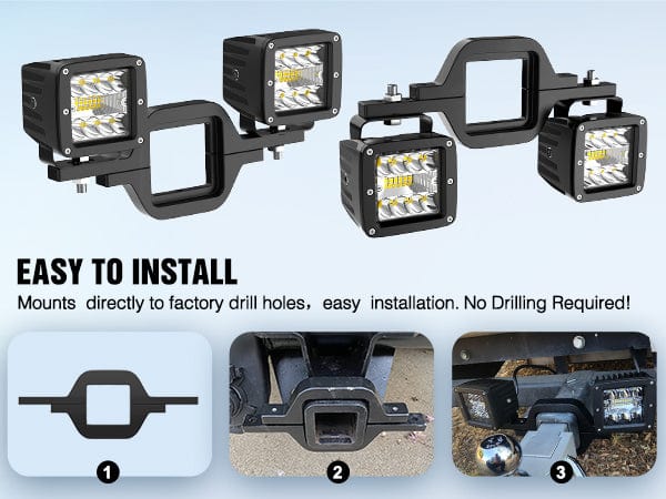 3 Inch 42W Cube Triple Row Spot Flood Led Pods